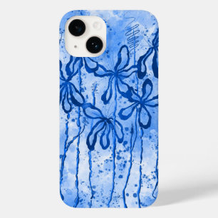 Coque Pour iPhone 14 Peinture bleue Splatter & Lys
