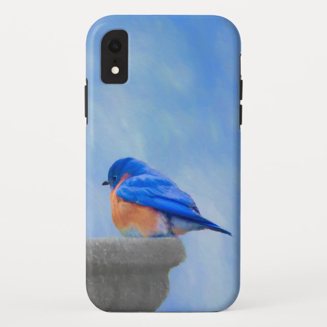 Coques Case-Mate iPhone Peinture Bluebird - Art original pour oiseaux (Dos)