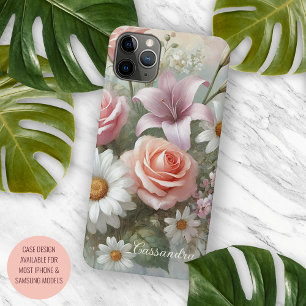 Case-Mate iPhone Case Peinture botanique d'art fin de roses chic de clas