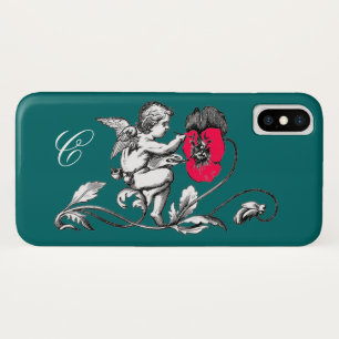 Etui iPhone Case-Mate PEINTURE D'ANGE UNE FLEUVE ROSE, MONOGRAMME, Vert