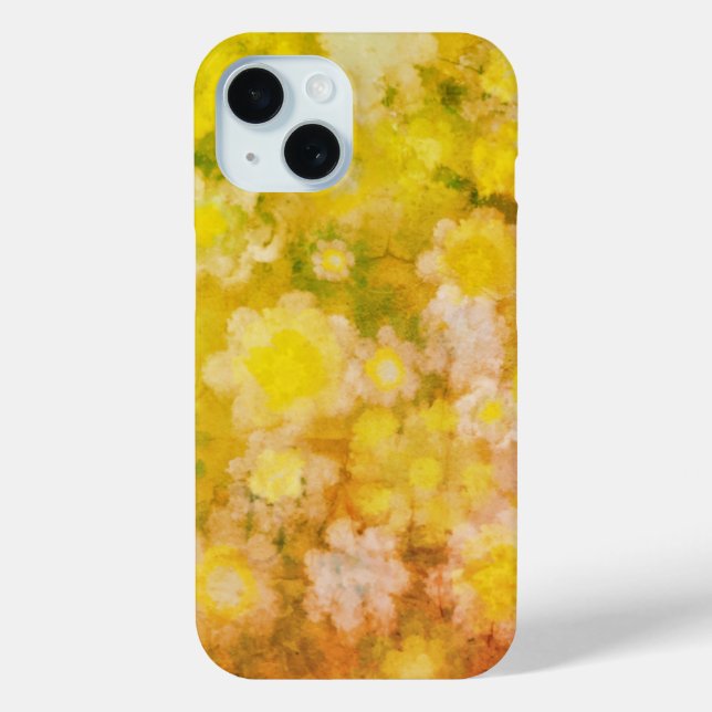 Coques Case-Mate iPhone Peinture d'aquarelle Abstraite de fleurs rétro (Verso)