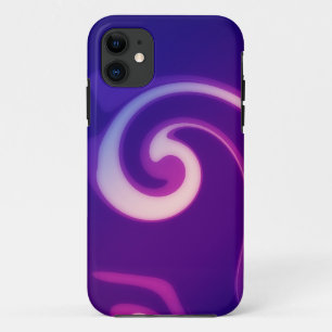 Coque iPhone 11 Peinture d'art à spirale violette