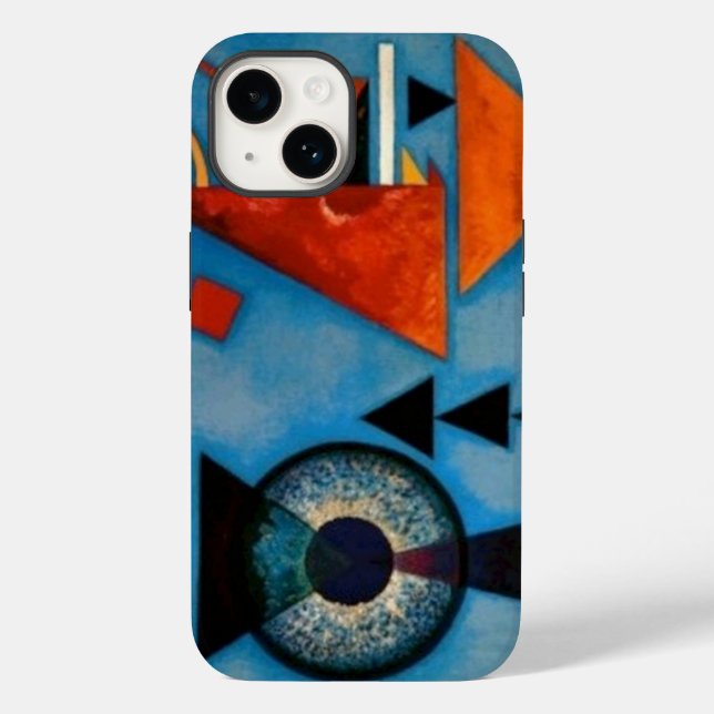 Coques Case-Mate iPhone Peinture d'art bleu orange Abstrait Kandinsky (Verso)