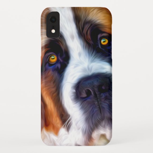 Coques Case-Mate iPhone Peinture de chien de St Bernard (Dos)