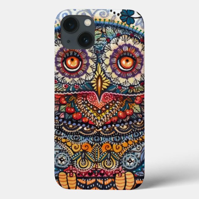 Coques Case-Mate iPhone Peinture de hibou graphique magique (Verso)