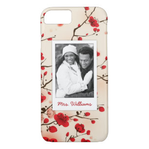 Coque Case-Mate Pour iPhone Peinture de style oriental fleuri  Ajouter une pho