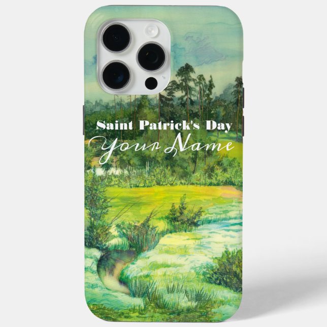 Coques Case-Mate iPhone peinture de vallée verte Aquarelle (Verso)