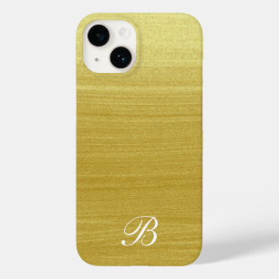 Coque Pour iPhone 14 Peinture d'or féminine avec monogramme initial
