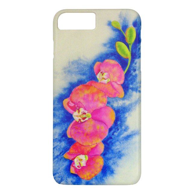 Coques Case-Mate iPhone Peinture d'orchidée romantique orange rose (Dos)