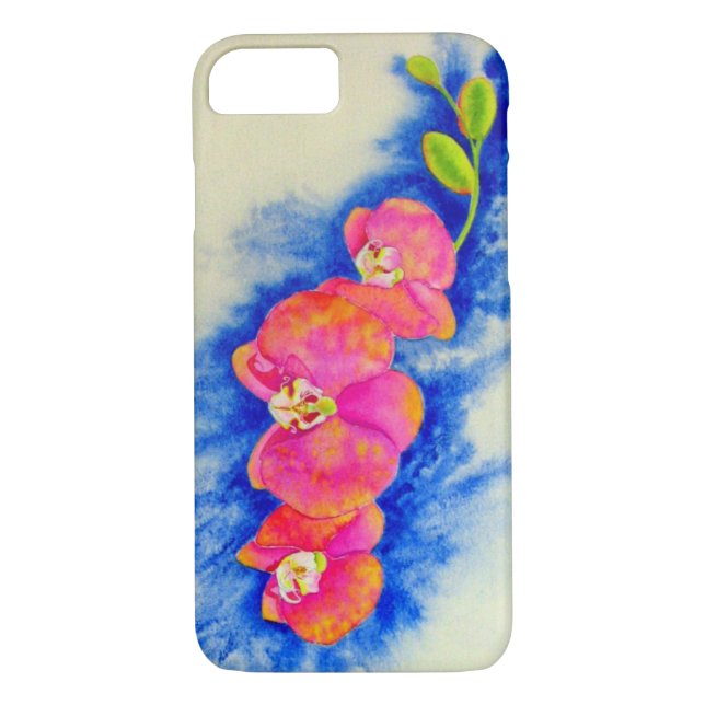 Coques Case-Mate iPhone Peinture d'orchidée romantique orange rose (Dos)
