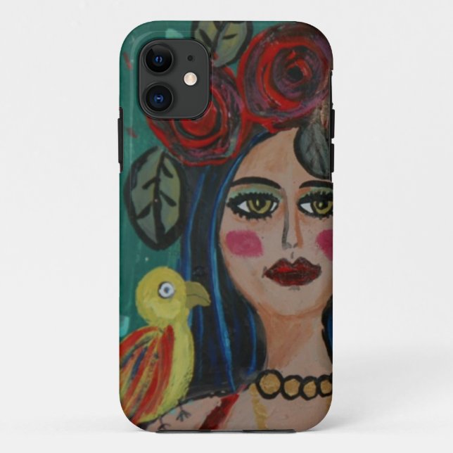 COQUES Case-Mate iPhone PEINTURE D'UNE FEMME AVEC LE PETIT PERROQUET (Dos)