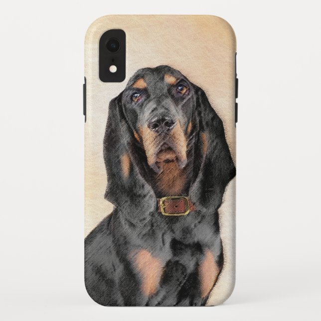 Coques Case-Mate iPhone Peinture en noir et blanc - Art original Chien (Dos)