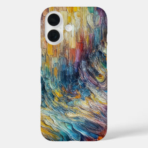 Coque Pour iPhone 16 Peinture Épaisse Abstraite Texture