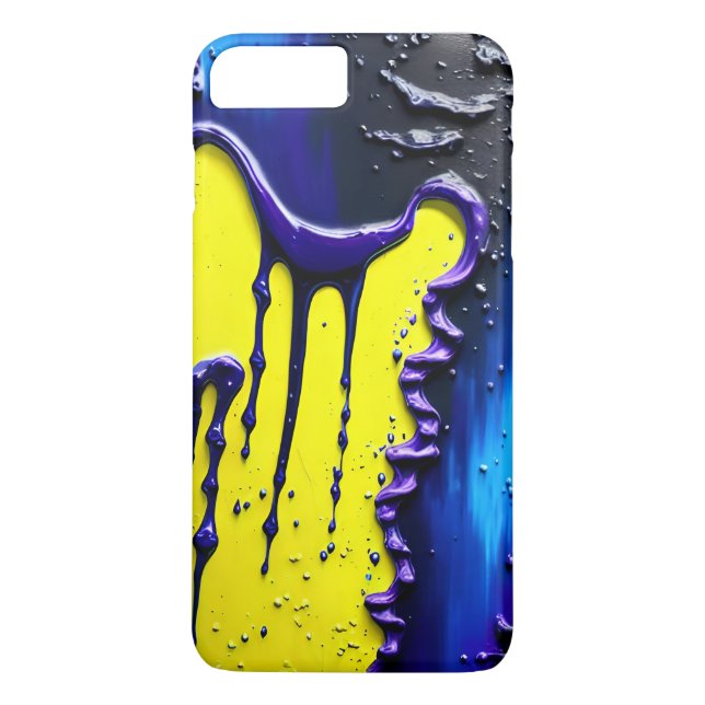 Coques Case-Mate iPhone Peinture jaune éclaboussée pourpre séchant Abstrai (Dos)