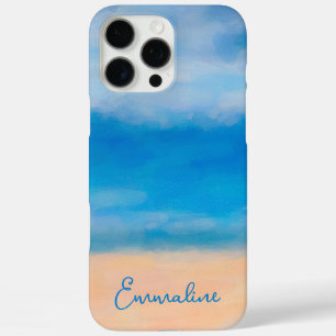 Coques iPhone 16 Pro Max Peinture minimaliste sur la scène de plage