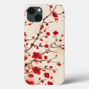 iPhone 13 Case Peinture orientale de style, fleur de prune au
