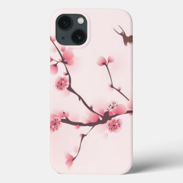 Coques Case-Mate iPhone Peinture orientale de style, fleurs de cerisier (Verso)