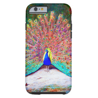 Coque Tough iPhone 6 Peinture vintage de paon