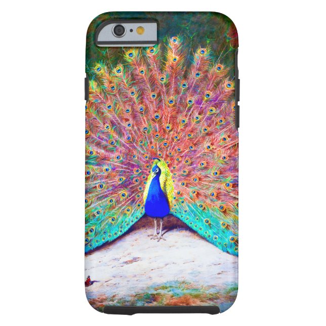 Coques Case-Mate iPhone Peinture vintage de paon (Dos)