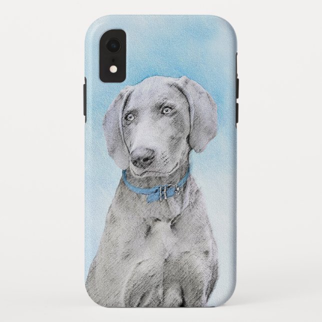 Coques Case-Mate iPhone Peinture Weimaraner - Joli art original chien (Dos)