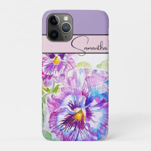 Case-Mate iPhone Case Pensée Rose Aquarelle Pensées florale Fleur Téléph