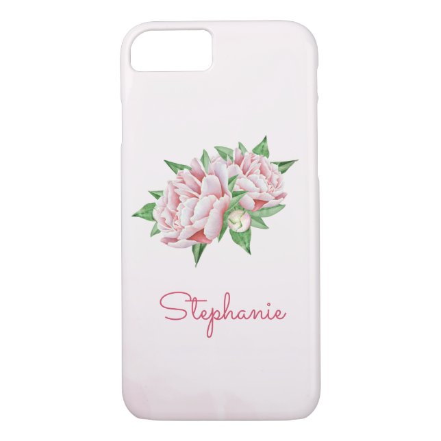 Coques Case-Mate iPhone Peonies roses jolie aquarelle (Dos)