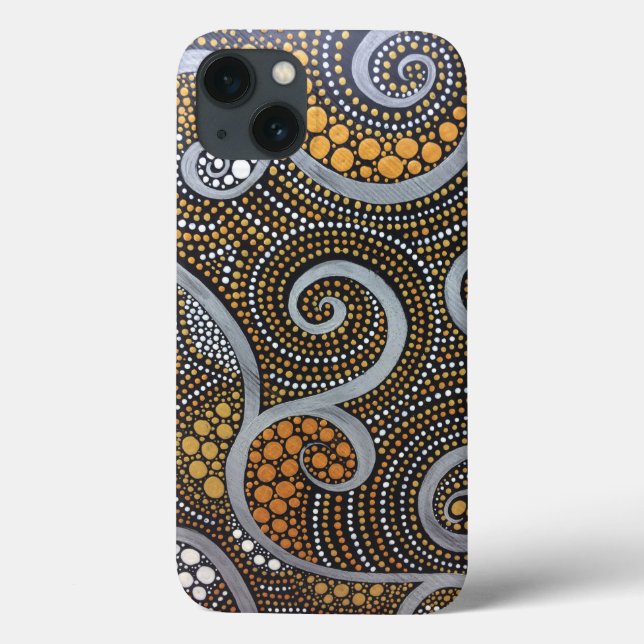 Coques Case-Mate iPhone Percées et pointes de saumons boho peints en métal (Verso)