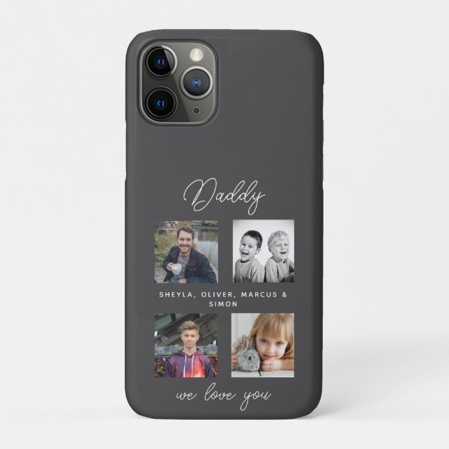 Coques Case-Mate iPhone Père avec enfants Famille Papa 4 Collage (Dos)