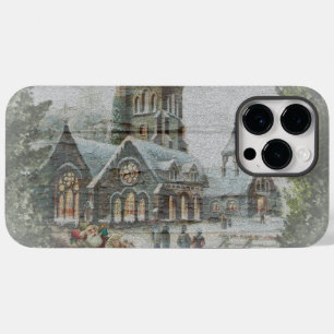 Coque Pour Pour iPhone 14 Pro Max Père Noël d'autrefois avec des enfants devant une