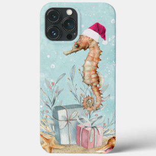 Case-Mate iPhone Case Père Noël de cheval de mer côtier aux cadeaux enro