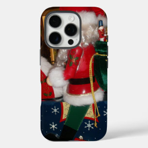 iPhone 16 Pro Case Père Noël de Noël à cheval avec de l'art de la nei