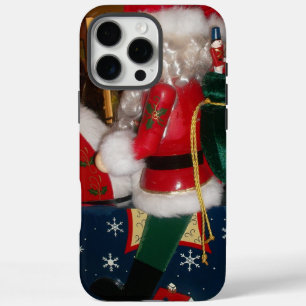 Coques iPhone 16 Pro Max Père Noël de Noël à cheval avec de l'art de la nei