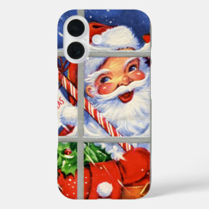Coque Pour iPhone 16 Père Noël de Noël Rétro Vintage