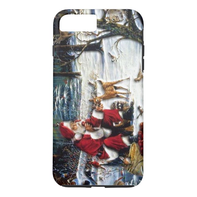 Coques Case-Mate iPhone Père Noël de Noël traditionnelle dans le parc (Dos)