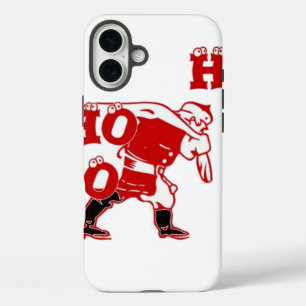 iPhone 16 Plus Case Père Noël rouge et blanc Marcher Ho Ho Art Imprime