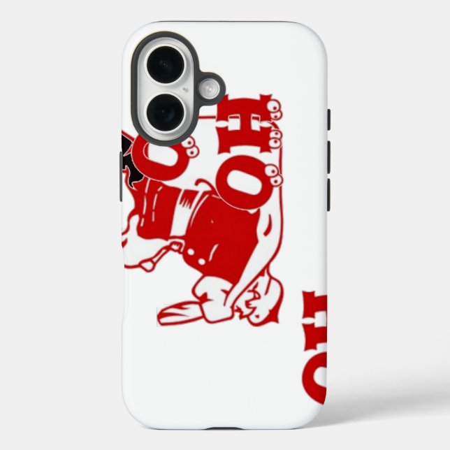 Coques Case-Mate iPhone Père Noël rouge et blanc Marcher Ho Ho Art Imprime (Verso)
