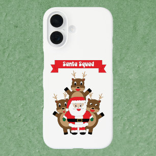Coque Pour iPhone 16 Père Noël Squad Christmas Reindeer Drôle