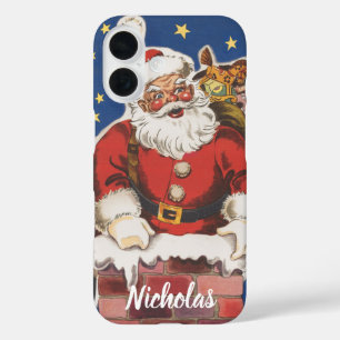 Coque Pour iPhone 16 Père Noël vintage, La Nuit avant Noël