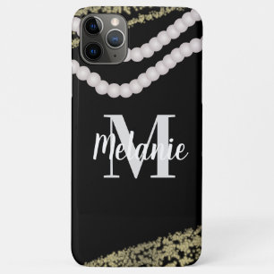 Case-Mate iPhone Case Perles Modernes et Nom Pailleté