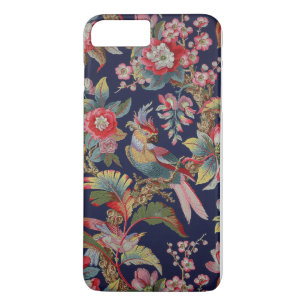Coques Pour iPhone Perroquet de Cockatoo antique aux fleurs
