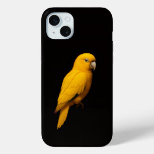 Coque iPhone 15 Mini Perroquet doré Black 4 Luxe