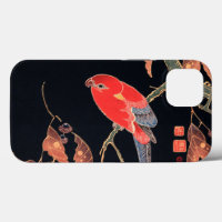 Perroquet rouge sur la branche d'un arbre par Ito