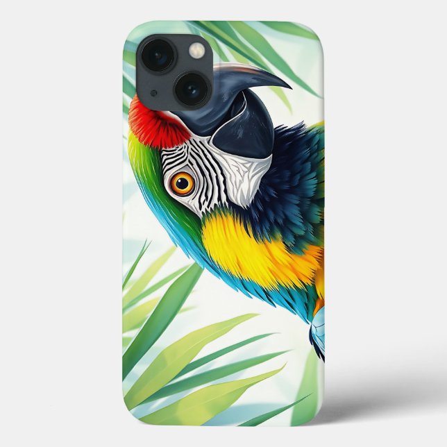Coques Case-Mate iPhone Perroquet vibrant avec plumes détaillées (Verso)