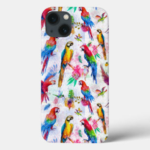 iPhone 13 Coque Perroquets de style aquarelle