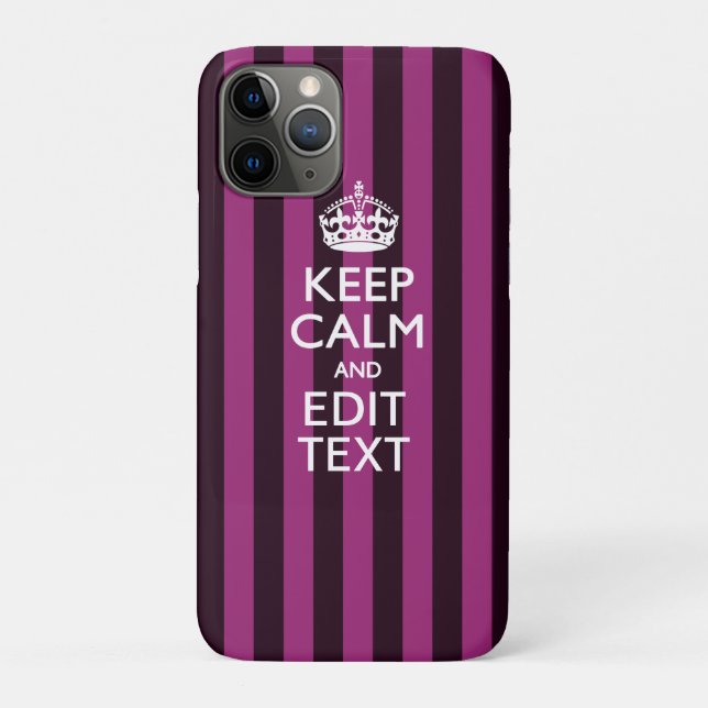 Coques Case-Mate iPhone Personalisé KEEP CALM Votre texte sur Pink Fuchsia (Dos)