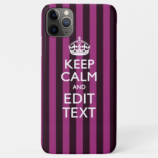 Coques Case-Mate iPhone Personalisé KEEP CALM Votre texte sur Pink Fuchsia (Dos)