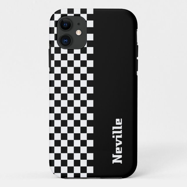 Coques Case-Mate iPhone Personalised Two-Tone Checkerboard (Dos)