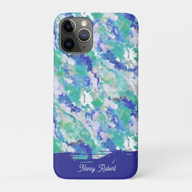 Coques Case-Mate iPhone Personalized Blue Agate Natural Stone (Dos)