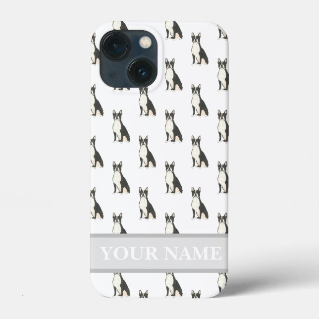 Coques Case-Mate iPhone Personalized Boston Terrier Frenchton (Verso)