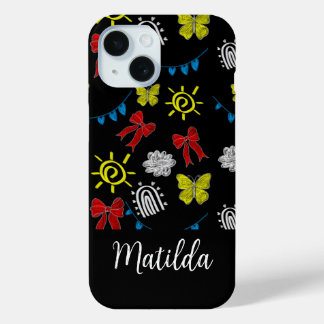 Coque Pour iPhone 15 Personalized Bright Butterfly & Sunshine Pattern
